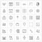 Set of 36 Modern Line Icons of thumb impression, arrow, seo, signals, remote