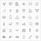 Set of 36 Simple Line Icons for Web and Print such as camping, office, check, briefcase, time