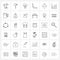 Set of 36 Simple Line Icons for Web and Print such as lights, sports, hammer, game, internet