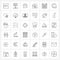 Set of 36 Simple Line Icons for Web and Print such as space, lab, rental, letter, chat