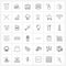 Set of 36 Simple Line Icons for Web and Print such as technology, mouse, love, printing, printer