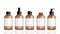 Set of 3d brown bottles for cosmetic or medical product realistic style