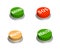 Set 3d buttons - success, wealth, SOS, health