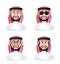 Set of 3D Dimension Saudi Arab Man