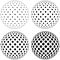 Set of 3D globe ball, dots circles pattern on the surface of the sphere, vector polka dot pattern on the surface of the ball