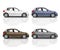 Set of 3D Hatchback Cars