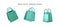 Set of 3d realistic fashionable  shopping bag isolated on white background. Vector illustration