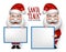 Set of 3D Realistic Santa Claus Cartoon Character for Christmas