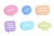 Set of 3D speech bubble icons. Realistic 3D chat, talk, messenger, communication, dialogue bubbles icon set. Vector cloud, square