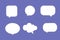 Set of 3D speech bubble icons. Realistic 3D chat, talk, messenger, communication, dialogue bubbles icon set. Vector cloud, square,