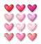 Set of 3d vector hearts for Valentine`s day.