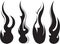 Set of 4 black fires for design or tattoo