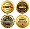 Set of 4 business seals in gold and black