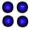 Set of 4 buttons with internal illumination, 4 directions of arrows.