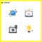 Set of 4 Commercial Flat Icons pack for physics, configure, space, setting, preference