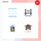 Set of 4 Commercial Flat Icons pack for sea, invitation, bridge, cityscape, devices