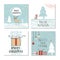 Set of 4 cute Christmas gift cards with quote.