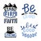 Set of 4 Hand lettering christian quotes Stand firm in the faith. Be on your guard. Strong . Good.