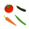 The set of 4 high resulation vegetable vector file . Tomato, lady finger, carrot, zucchini.