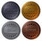 Set of 4 medals Paltinum, Gold, Silver, Bronze