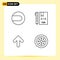 Set of 4 Modern UI Icons Symbols Signs for ball, arrow, code, develop, upload