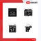 Set of 4 Modern UI Icons Symbols Signs for banking, browser, online, design, sound