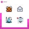 Set of 4 Modern UI Icons Symbols Signs for broker, drop water, dealer, message, spa
