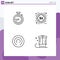 Set of 4 Modern UI Icons Symbols Signs for browse, alternative currency, location, promotion, celebration