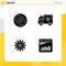 Set of 4 Modern UI Icons Symbols Signs for celebration, van, holiday, truck, gear