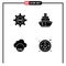 Set of 4 Modern UI Icons Symbols Signs for coding, vehicles, development, filled, carbone dioxide