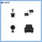 Set of 4 Modern UI Icons Symbols Signs for eco, sync, nature, connection, symbol