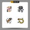 Set of 4 Modern UI Icons Symbols Signs for love, canada, wedding, ebook, forward