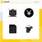 Set of 4 Modern UI Icons Symbols Signs for metro, favorite, transport, coins, virtual