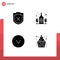 Set of 4 Modern UI Icons Symbols Signs for security, down, bottle, drink, cream