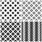 Set of 4 monochrome geometric seamless patterns.