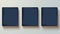 Set Of 4 Navy Colored Rectangle Paintings On Olive Background