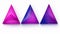 Set Of 4 Pink And Purple 3d Triangles: Resin Style Painting