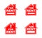 A set of 4 red house For Rent signs