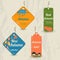 Set of 4 retro autumn tags.