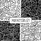 Set of 4 seamless city map patterns