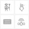 Set of 4 Simple Line Icons of agriculture,farming, direction, cosmetic