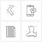 Set of 4 Simple Line Icons for Web and Print such as arrow, document, left, mobile, file