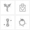 Set of 4 Simple Line Icons for Web and Print such as arrows, knotted, arrow, love, shop