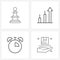 Set of 4 Simple Line Icons for Web and Print such as business, elapsed, strategy, chart, time