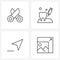 Set of 4 Simple Line Icons for Web and Print such as knit, click, sewing, dentistry, mouse
