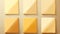 Set Of 4 Smooth Yellow Squares On Beige Background