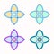 Set of 4 symmetric geometric shapes.