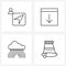 Set of 4 UI Icons and symbols for arrow, cloud, mouse, code, future