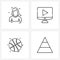 Set of 4 UI Icons and symbols for avatar; games; boy; computer; basketball