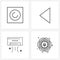 Set of 4 UI Icons and symbols for basic circle, games, media, smart